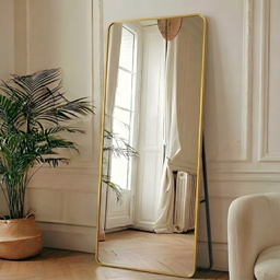 Espelho Grande Retangular Corpo Inteiro 150 X 60 Cm com Suporte de Chão - 5 Espelho Grande Retangular Corpo Inteiro 150 X 60 Cm com Suporte de Chão - 5