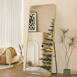 Espelho Grande Retangular Corpo Inteiro 150 X 60 Cm com Suporte de Chão - 6 Espelho Grande Retangular Corpo Inteiro 150 X 60 Cm com Suporte de Chão - 6