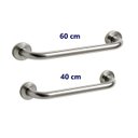 Ver imagem 2 de Kit de 2 Barras de Apoio 40 e 60cm Aço Inoxidável Polido Barra de Apoio para Box Banheiro Idoso Prem