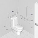 Ver imagem 7 de Kit de 2 Barras de Apoio 40 e 60cm Aço Inoxidável Polido Barra de Apoio para Box Banheiro Idoso Prem