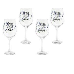 Jogo 4 Taças Vinho Vidro Transparente 600ml - Lavanda