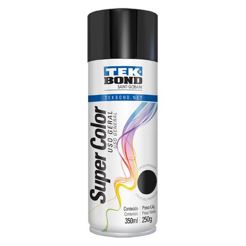 Spray Preto Brilhante Uso Geral 350 Ml Tekbond