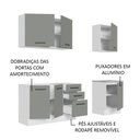 Ver mais imagens de Cozinha Completa 180001 Com Armário E Balcão Branco/Cinza
