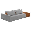 Ver imagem 1 de Sofá Ilha 2 Lugares Living 232cm Modulado para Sala Lary Bouclê K01 - D'Rossi Cor Cinza Claro