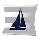 Ver imagem 1 de Capa Almofada Azul Barco À Vela Marítima Decorativo 50x50cm