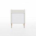 Ver imagem 5 de Mesa de Cabeceira Lys 2 Gavetas 1 Prateleira 100% MDF Pés em Metal 43 cm X 38 cm Off White/ Dourado