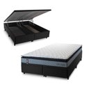 Ver imagem 1 de Conjunto Box Baú Super King Chicago Preto 193x203x64 Espuma D33