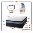 Ver imagem 2 de Conjunto Box Baú Super King Chicago Preto 193x203x64 Espuma D33