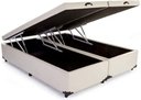 Ver imagem 2 de Cama Box Baú King Size Bipartido Sintético Bege com Pistões a Gás