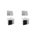 Ver imagem 1 de Kit com 2 Gabinetes Suspenso com Cuba e Espelheira Bia Branco