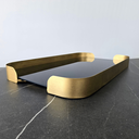 Ver imagem 3 de Bandeja em Metal Borda Curva com Vidro Preto 24297 - 40cm