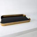 Ver imagem 6 de Bandeja em Metal Borda Curva com Vidro Preto 24297 - 40cm