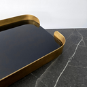 Ver imagem 5 de Bandeja em Metal Borda Curva com Vidro Preto 24297 - 40cm