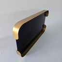 Ver mais imagens de Bandeja em Metal Borda Curva com Vidro Preto 24297 - 40cm