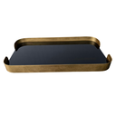 Ver imagem 1 de Bandeja em Metal Borda Curva com Vidro Preto 24297 - 40cm