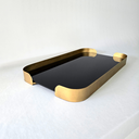 Ver imagem 2 de Bandeja em Metal Borda Curva com Vidro Preto 24297 - 40cm