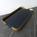 Ver imagem 4 de Bandeja em Metal Borda Curva com Vidro Preto 24297 - 40cm