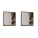 Ver imagem 1 de Kit com 2 Espelheiras para Banheiro 1 Porta 3 Prateleiras Treviso Branco