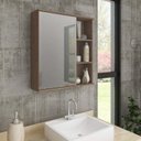 Ver imagem 5 de Kit com 2 Espelheiras para Banheiro 1 Porta 3 Prateleiras Treviso Branco