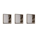 Ver imagem 1 de Kit com 3 Espelheiras para Banheiro 1 Porta 3 Prateleiras Treviso Branco