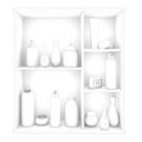 Ver imagem 3 de Kit com 3 Espelheiras para Banheiro 1 Porta 3 Prateleiras Treviso Branco