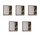 Ver imagem 1 de Kit com 5 Espelheiras para Banheiro 1 Porta 3 Prateleiras Treviso Branco