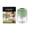 Ver imagem 1 de Processador Mini Portátil Verde Usb 250ml Recarregável com 3 Lâminas Aço Inox Tritura Alimentos Cor: