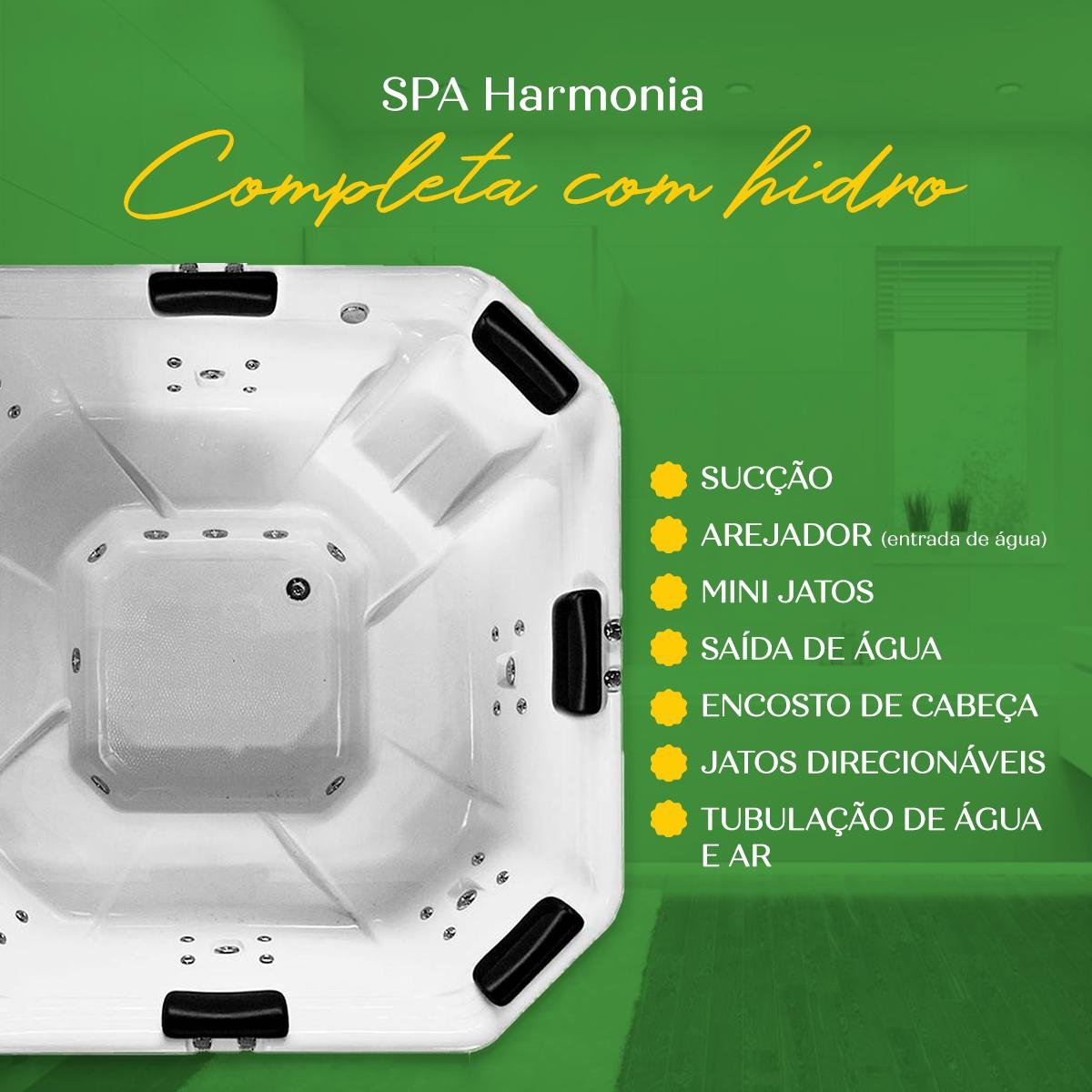 Spa Quadrado Harmonia Completo com Hidro em Acrílico - 6