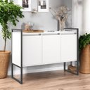 Ver imagem 2 de Buffet 3 Portas Rouxe Branco e Cobre MDP 120cm 1 Prateleira
