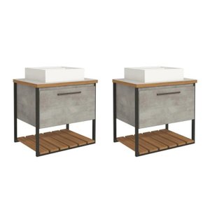 Kit com 2 Gabinetes para Banheiro com Cuba 80cm Palermo