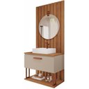 Ver imagem 4 de Kit com 2 Gabinetes Suspensos com Cuba 60cm Mari Espresso Móveis Marrom/Cappuccino