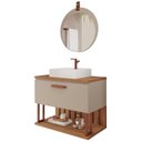 Ver mais imagens de Kit com 2 Gabinetes Suspensos com Cuba 60cm Mari Espresso Móveis Marrom/Cappuccino