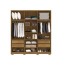 Ver imagem 2 de Guarda Roupa Casal Málaga 6 Portas Giratórias 4 Gavetas com Espelho Mdf Marrom Nature