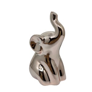 Enfeite decorativo elefante rose gold de cerâmica trabalhado