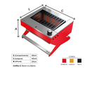 Ver imagem 3 de Churrasqueira a Gas Dxx200 Dinoxx Grelha Uruguaia - Gás Gn - Vermelha