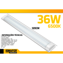 Ver imagem 3 de Kit 6 Luminária Tubular Led Slim 1,2mt Branco Frio 120cm 40w