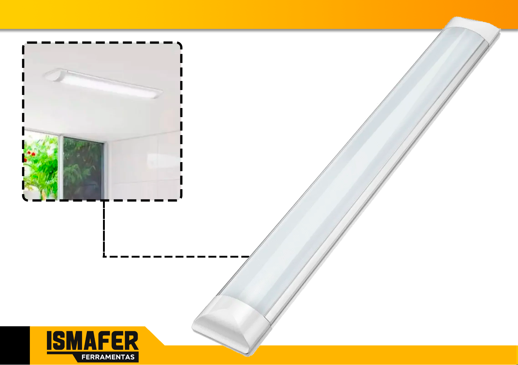 Kit 6 Luminária Tubular Led Slim 1,2mt Branco Frio 120cm 40w - 2