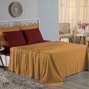 Ver imagem 1 de Jogo de Cama Casal Viúva Nobre 4 Peças Malha 100% Algodão - Cobre / Vinho