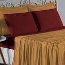Ver imagem 3 de Jogo de Cama Casal Viúva Nobre 4 Peças Malha 100% Algodão - Cobre / Vinho