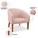 Ver imagem 3 de Poltrona Sala Decorativa Kit 2 Stella Pé Madeira Trapézio Castanho Veludo D03 - D’Rossi