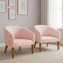 Ver imagem 1 de Poltrona Sala Decorativa Kit 2 Stella Pé Madeira Trapézio Castanho Veludo D03 - D’Rossi