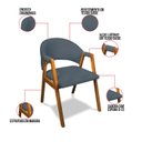 Ver imagem 3 de Cadeira Sala de Jantar em Madeira Kit 2 Yara Suede Azul Marinho D03 - D’Rossi