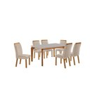 Ver imagem 2 de Conjunto de Mesa de Jantar Dublin 180 Tp MDF Laminado Canto Copo 6 Cadeiras Mariana