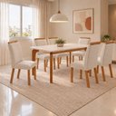 Ver imagem 1 de Conjunto de Mesa de Jantar Dublin 180 Tp MDF Laminado Canto Copo 6 Cadeiras Mariana