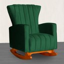 Ver imagem 1 de Poltrona Estofada de Balanço Melinda Veludo Verde - Lm Decor