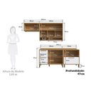Ver imagem 5 de Cozinha Compacta Modulada 100% MDF 4 Peças 5 Portas e Vidro Reflecta 200cm Vicenza Espresso Móveis Branco/Amêndoa