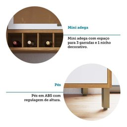 Cozinha Compacta 4 Peças com 5 Portas e Vidro Reflecta 200cm 100% Mdf Vicenza Espresso Móveis - 11