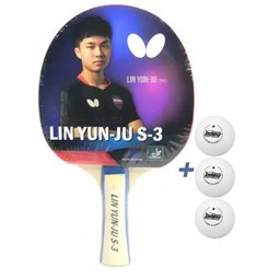 Raquete Tênis de Mesa Butterfly LIN YUN- JU S-3 + Bolas - 1