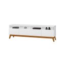 Ver imagem 2 de Rack SUP 1.80m Estilo Retrô Com Pés em Madeira Com Nichos Para Aparelhos e Objetos de Decoração 3 Po
