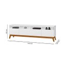 Ver imagem 3 de Rack SUP 1.80m Estilo Retrô Com Pés em Madeira Com Nichos Para Aparelhos e Objetos de Decoração 3 Po